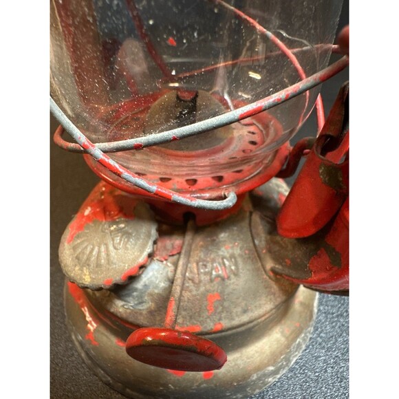 Vintage Red Sun Brand Kerosene Lantern 7.5" Japan Barn Camping Oil Lamp - Picture 8 of 10